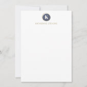 名前パーソナライズされたミニマルプロフェッショナルモノグラム ノートカード (正面)