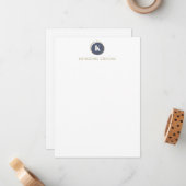 名前パーソナライズされたミニマルプロフェッショナルモノグラム ノートカード (正面/裏面インサイチュ)