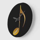 名前パーソナライズされたミュージカル注記 |ミュージシャン ラージ壁時計 (傾斜)