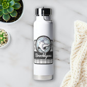 名前パーソナライズされたモダンタータンチェック氷スケートで滑る ウォーターボトル