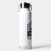 名前パーソナライズされたモダンタータンチェック氷スケートで滑る ウォーターボトル (正面)