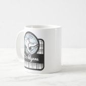 名前パーソナライズされたモダンタータンチェック氷スケートで滑る コーヒーマグカップ (正面左)