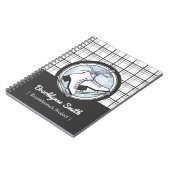 名前パーソナライズされたモダンタータンチェック氷スケートで滑る ノートブック (左側)