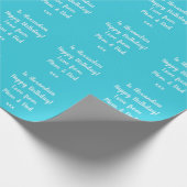 名前パーソナライズされたモダンティール(緑がかった色)ハッピーバースデー ラッピングペーパー (角)