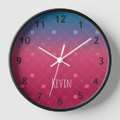 名前パーソナライズされたモダントレンディー時計 壁時計 (正面)