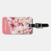 名前パーソナライズされたモダン桜 ラゲッジタグ (正面横)