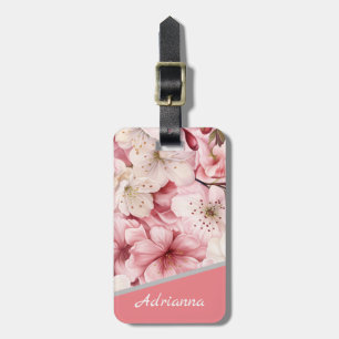 名前パーソナライズされたモダン桜 ラゲッジタグ