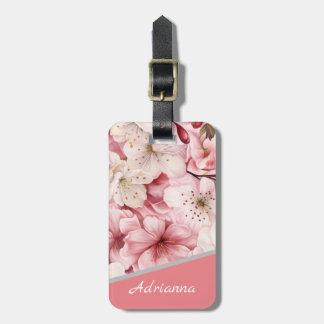 名前パーソナライズされたモダン桜 ラゲッジタグ