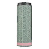 名前パーソナライズされたモダン緑とピンク タンブラー (裏面)