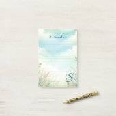 名前パーソナライズされたモノグエレガントラム線 ポストイット (デスク上)