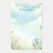 名前パーソナライズされたモノグエレガントラム線 ポストイット (正面)