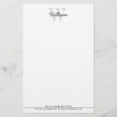 名前パーソナライズされたモノグラムひな形 便箋 (正面)