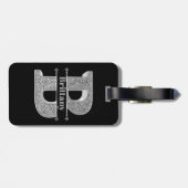 名前パーソナライズされたモノグラムイニシャルシルバーレターB ラゲッジタグ (裏面横)