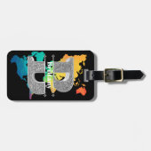 名前パーソナライズされたモノグラムイニシャルシルバーレターB ラゲッジタグ (正面横)