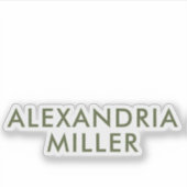 名前パーソナライズされたモノグラムオリーブモダングリーン シール (正面)