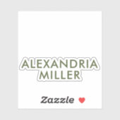 名前パーソナライズされたモノグラムオリーブモダングリーン シール (シート)