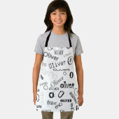 名前パーソナライズされたモノグラムスモック エプロン (インサイチュ)