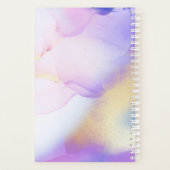 名前パーソナライズされたモノグラムパープルウォーター色 プランナー手帳 (裏面)