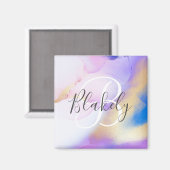 名前パーソナライズされたモノグラムパープルウォーターLuxe マグネット (正面/裏面)