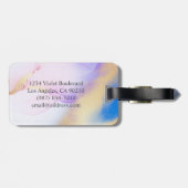 名前パーソナライズされたモノグラムパープルウォーターLuxe ラゲッジタグ (裏面横)