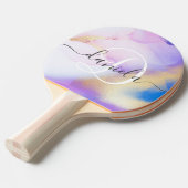 名前パーソナライズされたモノグラムパープルウォーターLuxe 卓球ラケット (正面アングル)