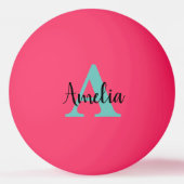 名前パーソナライズされたモノグラムピンポンボール 卓球ボール (正面)