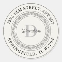 名前パーソナライズされたモノグラム差出人住所ラベル