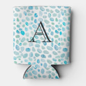 名前パーソナライズされたモノグラム海ガラス 缶クーラー (正面)