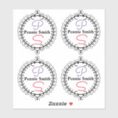 名前パーソナライズされたモノグラム澄んビニール シール (シート)