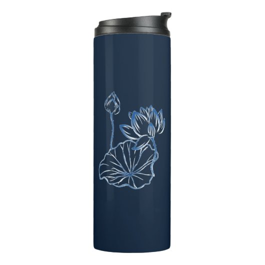 名前パーソナライズされたモノグラム絵画ロータス タンブラー (回転左)