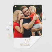 名前パーソナライズされたモノグラム金ゴールド写真 ゴルフタオル (インサイチュ)