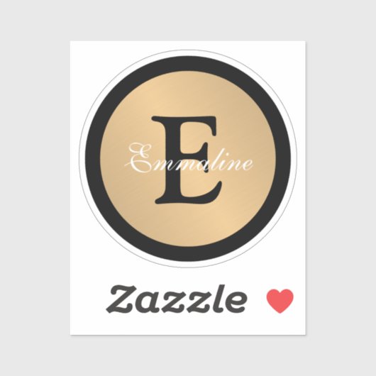 名前パーソナライズされたモノグラム金属ボタン切り出し シール (シート)