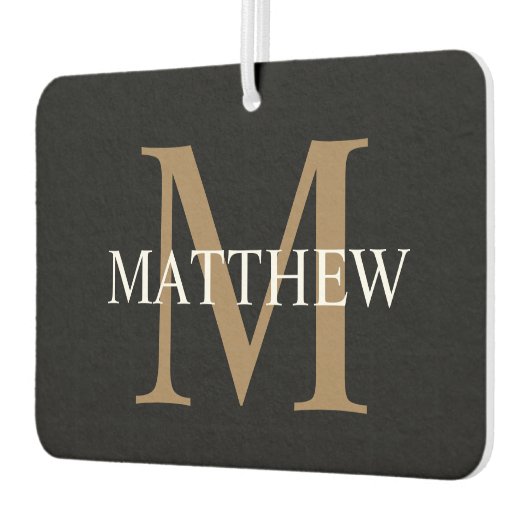 名前パーソナライズされたモノグラム黒 カーエアーフレッシュナー (左)