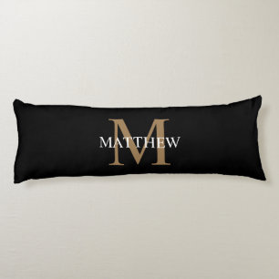 名前パーソナライズされたモノグラム黒 ボディピロー