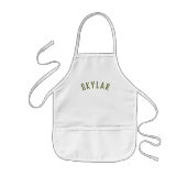 名前パーソナライズされたモノグラム | オリーブ 子供用エプロン (正面)