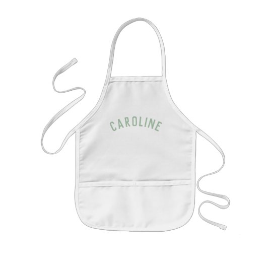 名前パーソナライズされたモノグラム | セージ 子供用エプロン (正面)