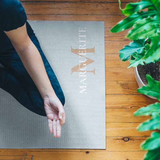 名前パーソナライズされたモノグラム ヨガマット