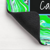 名前パーソナライズされたライムグリーンとブルースワールミニB マウスパッド (コーナー)