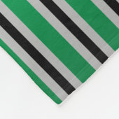 名前パーソナライズされたラクロスグリーンシルバーストライプズ フリースブランケット (角)