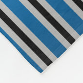 名前パーソナライズされたラクロスブルー銀ストライプ色 フリースブランケット (角)