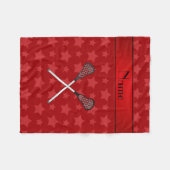 名前パーソナライズされたラクロス赤星 フリースブランケット (正面(横))