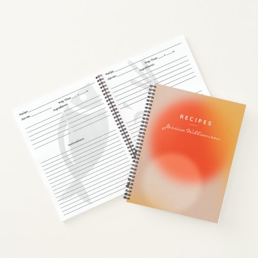 名前パーソナライズされたレシピキッチン抽象芸術エレガント ノートブック (内部)