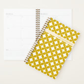 名前パーソナライズされたレトロジオメトリックゴールデンイエロー プランナー手帳 (ディスプレー)