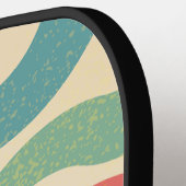 名前パーソナライズされたレトロストライプタイポグラフィ ピックルボールラケット (左詳細)