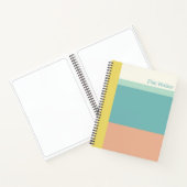 名前パーソナライズされたレトロパステルカラーブロック書ズ ノートブック (内部)