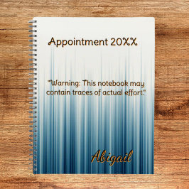名前パーソナライズされたレトロライトブルーアポイントメント プランナー手帳