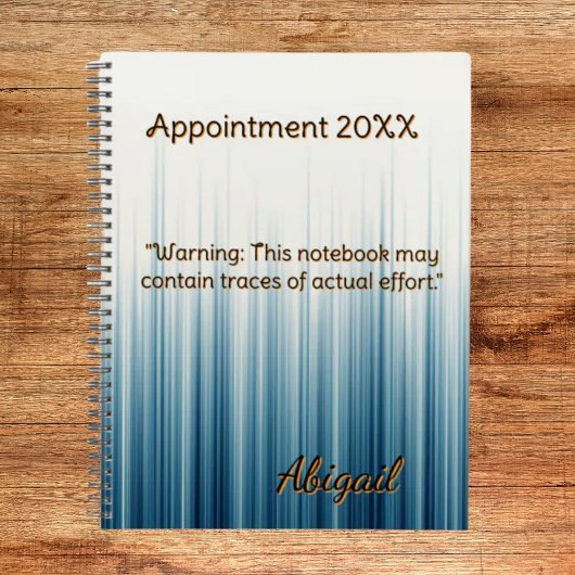 名前パーソナライズされたレトロライトブルーアポイントメント プランナー手帳