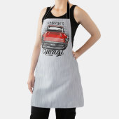 名前パーソナライズされたレトロレッドクラシックカーガレージ エプロン (インサイチュ)