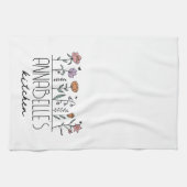 名前パーソナライズされたレトロWildflowers キッチンタオル (横)