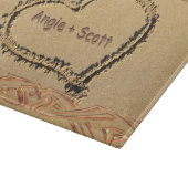 名前パーソナライズされたロマンチックなハートオンビーチ砂 カッティングボード (角)